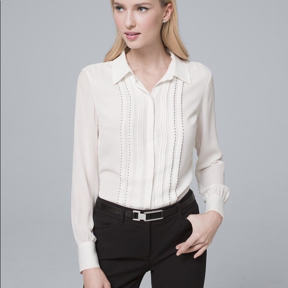 WHBM Seed Bead Blouse